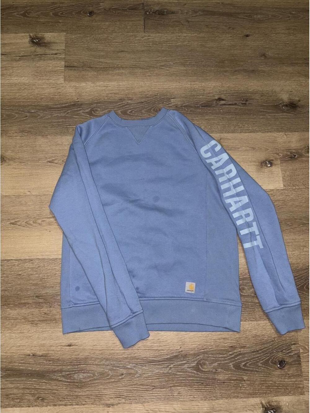 Carhartt Relaxed Fit Blue Logo Sleeve Crewneck Sweatshirt Women’s Medium